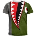 thumbnail image 1 of Halloween WWII Flying Tiger Fighter Shark Nose Art All Over Mens T Shirt, 1 of 2