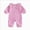 A77-Pink, variant on Baby Romper with Hat Clothes Set, Long Sleeve Newborn Infant Baby Bodysuit