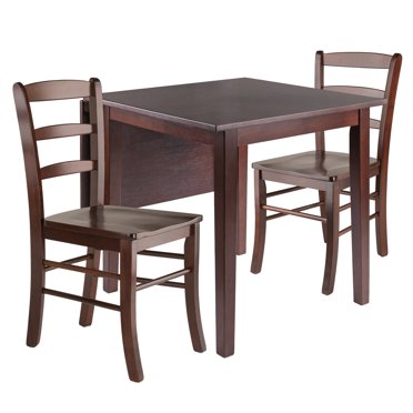 Winsome Wood Hannah 3-PC Dining Set, Round Drop Leaf Table & 2 Ladder ...