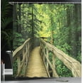 thumbnail image 4 of Ambesonne Summer Shower Curtain, Scenic View Environment, 69"Wx84"L, Khaki Green, 4 of 5