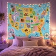 thumbnail image 2 of Illustrated United States Map Tapestry Wall Hanging, 2 of 7