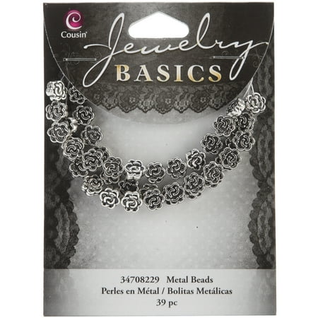 Winchester 7 Mm Mag - Jewelry Basics Metal Beads, 7mm, 39pk, Silver, Flower