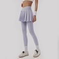 thumbnail image 5 of GEWSEY Women Tennis Skirted Leggings with Pockets Athletic Pleated Skirts with Leggings Workout Active Golf Skort (Light Purple, XL), 5 of 5