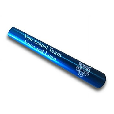 Custom Blue Aluminum Track and Field Relay Baton Personalized Gift - Your Team Name and Logo Engraved