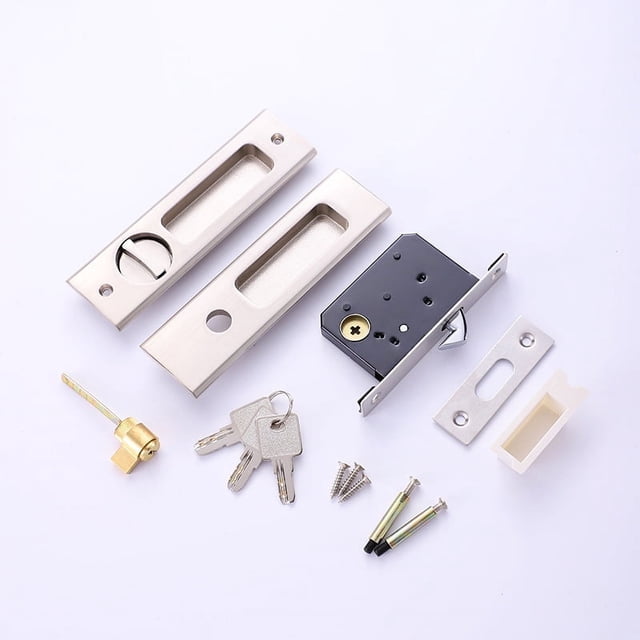 Cerradura de embutir para puerta corredera, manija empotrada Invisible, pestillo, cerradura de puerta de muebles de madera Interior