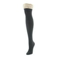 thumbnail image 2 of MeMoi Women's Lace Top Cable Knit Knee High Socks - Womens - Female, One Size, Black, 2 of 4