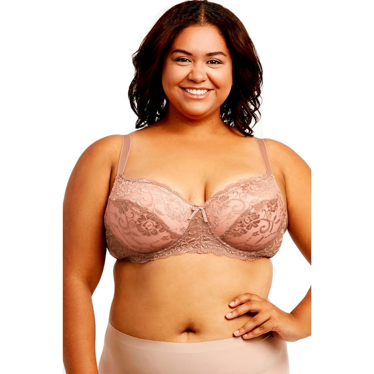 Mamia Ladies Full Cup Lace DD Cup Bra, 3 Hooks - 6 Bras Bundle Deal