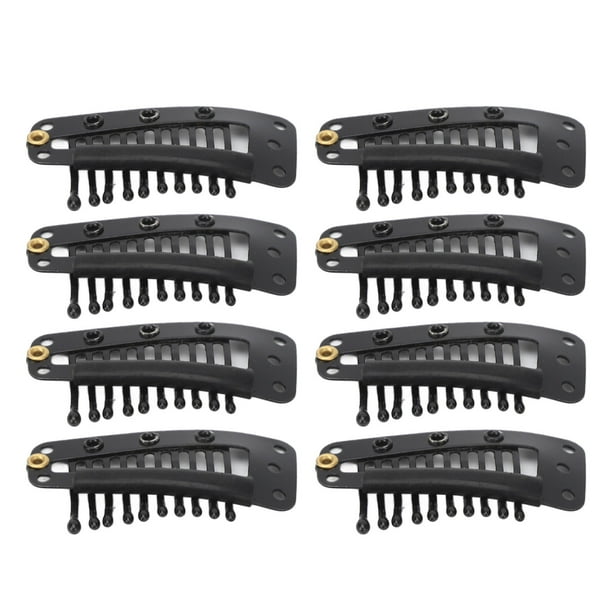 Clips de extensión de cabello ANGGREK 100 piezas 10 Clips de peluca de dientes negros