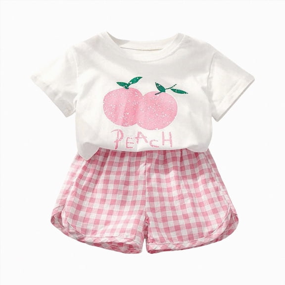 larppty Girls Sleepover Theme Matching Pajamas Summer Short Sleeve Tween Kids Jammies Set PJS Pal(Pink,6-7 Years)