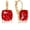 Red Glitter, variant on Gold Square Earrings for Women - Sparkly Glitter Leverback Dangles