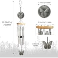 thumbnail image 4 of 29" FONMY Silver Butterfly Wind Chimes Alumium Tube, Hanging Yard Decoration For Outdoor garden, 4 of 7