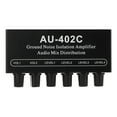 2024 Stereo Dual Channel Audio Splitter 4 in 2 Out Mixer Ground Noise