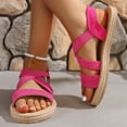 thumbnail image 4 of Summer Flat Sandals for Women 2025 Boho Beach Open Toe Shoes Ankle Strap Footwear Comfortable, 4 of 6
