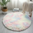 thumbnail image 2 of Living Room Rug, Plaid Round Bedroom Soft Mat Artificial Rugs Washable Rug Plush Fuzzy living Room Furniture Spring Decor Gifts for Housewarming for Dorm Nursery Kids Rug Decor Aesthetic, 31x31IN, 2 of 2