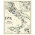 thumbnail image 3 of Kiepert 12x14 Black Modern Framed Museum Art Print Titled - Central South Italy - Kiepert 1903, 3 of 5