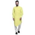 thumbnail image 1 of Atasi Indian Cotton Summer Kurta Mandarin Collar Long Kurta For Men, 1 of 5