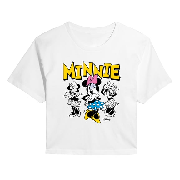 Disney - Mickey Mouse Group - Juniors Cropped Short Sleeve Graphic T-Shirt