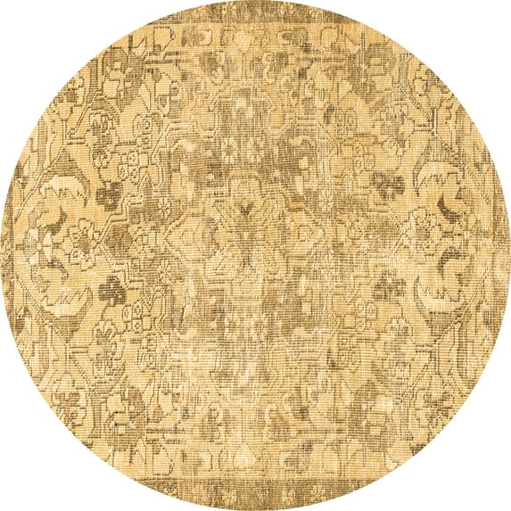 Ahgly Company Indoor Round Persian Brown Traditional Area Rugs, 5' Round