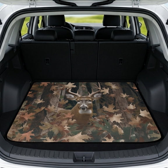 Psesaysky Leaf Camouflage Pattern All Season Trunk Protective Mat Stylish 29" x 39" Trunk Protection Vehicle Interior