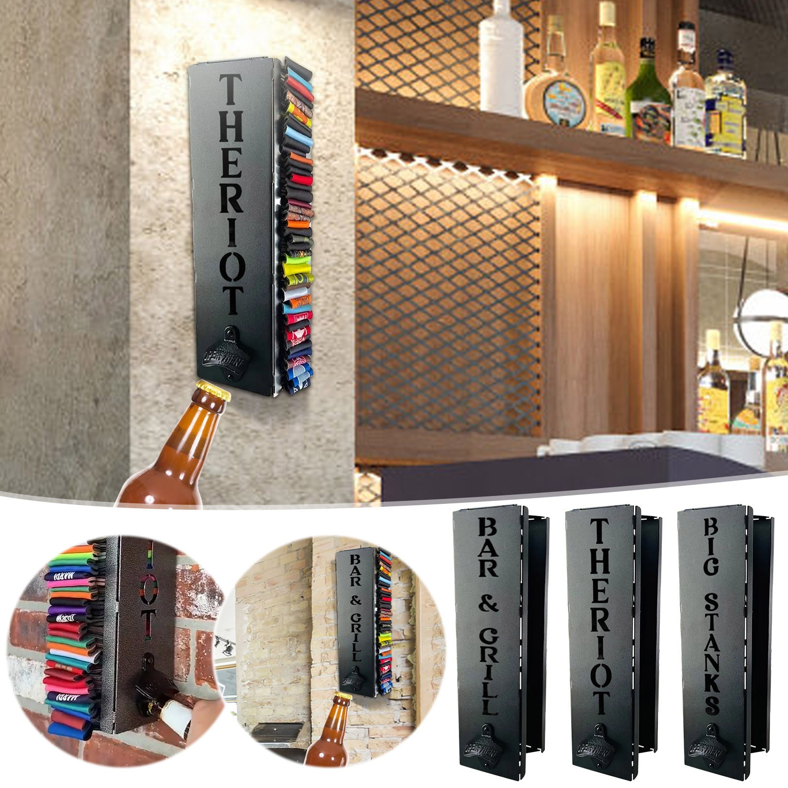 Beer Can Opener Wall Mounted Can Cooler Holder with Bottle Opener Rustproof  Easy to Install Wine Can Bottle Opener - AliExpress