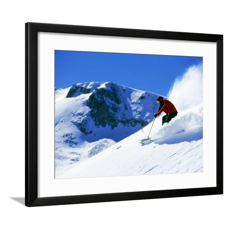 Man Skiing at Breckenridge Resort, CO Framed Print Wall Art By Bob