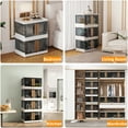 thumbnail image 3 of Closet Organizers and Storage, 4 Packs Storage Bins with Lids and Magnetic Door,Collapsible Storage Bins,Storage Cabinet Wardrobe Stackable Closet Organizer,Folding Storage Bins, 3 of 6
