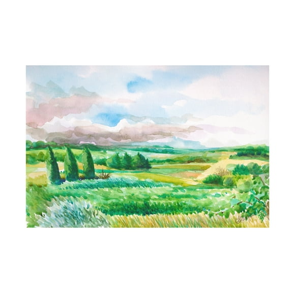 Canvas Wall Art - Oxana Zaika 'Vineyards France Occitanie' Wall Art for Living Room, Bedroom, or Office Décor by Trademark Fine Art - 19 x 12 Inches