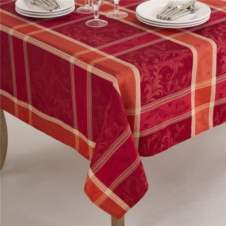 

SARO 3005.M70S 70 in. Pumpion Collection Plaid Design Tablecloth Multi Color - Square