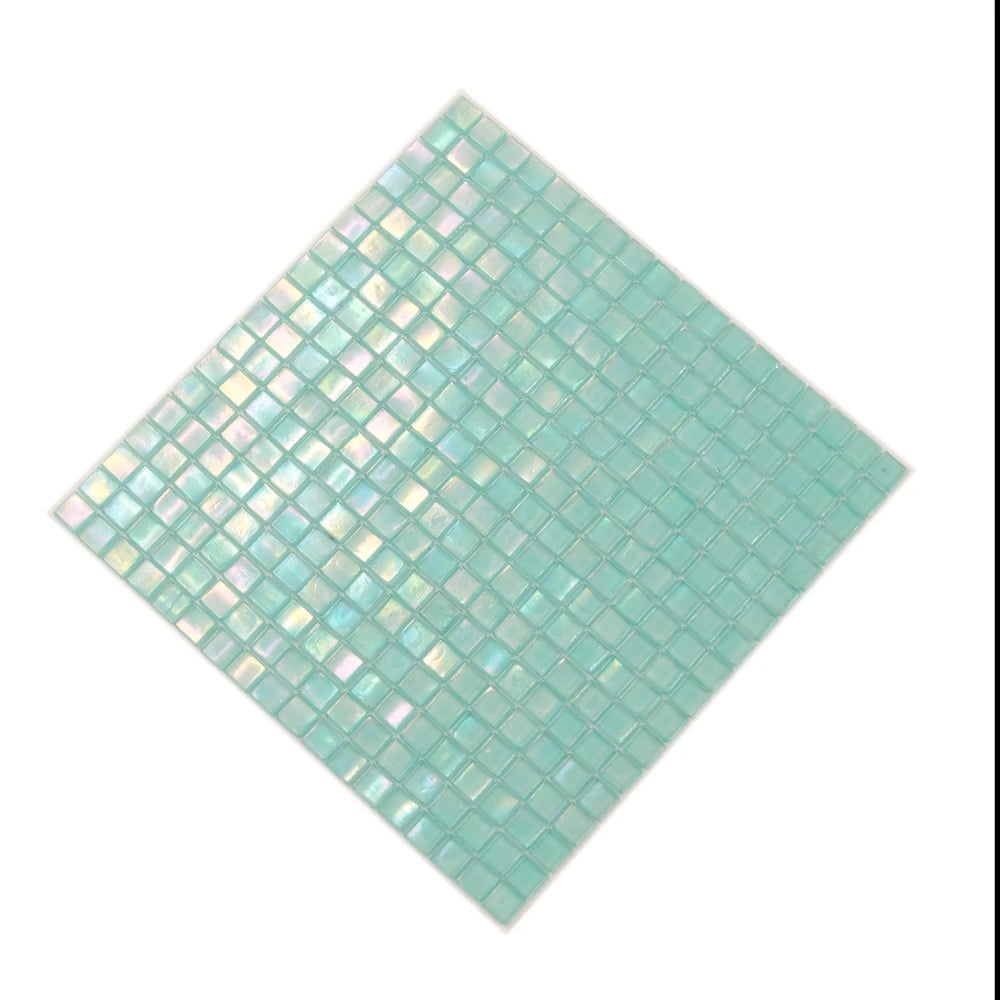 Skosh 11.6 in. x 11.6 in. Glossy Sea Green Glass Mosaic Wall and Floor Tile (18.69 sq. ft./case) (20-pack)