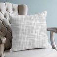 thumbnail image 4 of Pillow Covers 24x24 Set of 2, Buffalo Plaid Throw Pillow Covers Decorative Couch Cushion Cover, Modern Gray Farmhouse Gingham Striped Microfiber Soft Square Pillowcases for Bedroom Living Room Sofa, 4 of 9