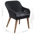 thumbnail image 4 of vidaXL 5 Piece Garden Dining Set Black, 4 of 5