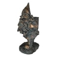 thumbnail image 2 of Hiking Garden Gnome With Spade And Wicker Basket Bag Floral Planter Vase Statue, 2 of 11