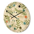 thumbnail image 3 of Designart 'Tropical Botanicals On White' Mid-Century Modern Wood Wall Clock, 3 of 5