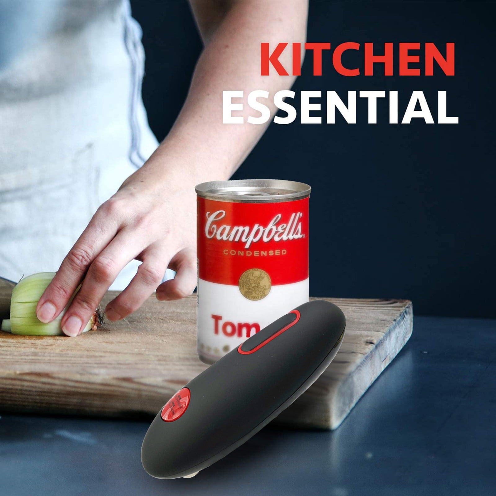 Wovilon One Touch Can Opener: Open Cans With Simple Press Of A