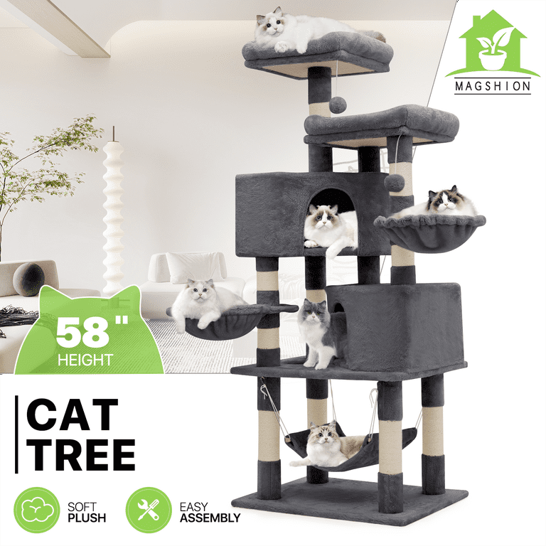 Magshion 57.5" Multi-Level Cat Tower with Sisal Scratching Posts
