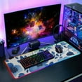 thumbnail image 6 of Blue Ink Flower RGB Gaming Mouse Pad Large Keyboard Mat Rubber Base 13 Light Modes, 6 of 6