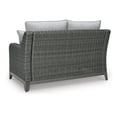 thumbnail image 3 of Bowery Hill Modern Outdoor Fabric Loveseat with Cushion in Gray, 3 of 7