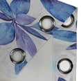 thumbnail image 4 of Ambesonne Floral Grommet Curtain, Leaves Tropical Plain Back, 50"x84", Ivory and Cobalt Blue, 4 of 5
