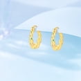 thumbnail image 2 of Arete Dorado de Zirconia de Colores Trenzado Bañado en Plata, 2 of 6