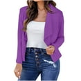 thumbnail image 2 of Women's Slim Fit Blazer Casual Long Sleeve Lapel Button Slim Work Office Blazer Jacket Suit Small Jacket Purple M, 2 of 5