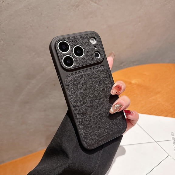 Case for iPhone 14, Ultra Slim PU Leather PC Protective Shockproof Drop Protection Wireless Charging Compatible Phone Case for Boys Girls for iPhone 14, Black