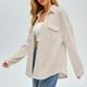 thumbnail image 4 of Camisa con bolsillos de color liso para mujer: top de punto holgado de manga larga, poliéster, versátil para primavera/otoño, tallas US 4-12, EU 34-42, 4 of 8