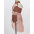 thumbnail image 5 of iiniim Kids Girls Halter Cutouts Modern Lyrical Dance Leotard Tulle Dress Ballet Latin Jazz Ice Skating A Dusty Pink 6, 5 of 7