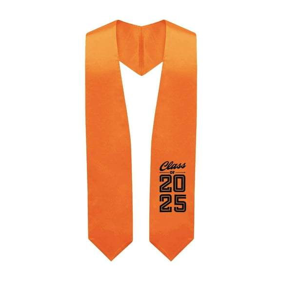 Endea Graduation Orange Class of 2025 Graduation Stole/Sash with Classic Tips