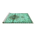 thumbnail image 2 of Ahgly Company Machine Washable Indoor Square Persian Turquoise Blue Traditional Area Rugs, 7' Square, 2 of 4