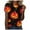 Red, variant on felwors Plus Size Halloween T Shirt Women Funny Graphic Print Fall Short Sleeve Tee Tops Orange, L