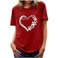 thumbnail image 1 of Fiudx Ofertas de La Semana Camiseta de Manga Corta Estampada con Cuello Redondo a La Moda para Mujer, Camisetas Holgadas Informales, 1 of 3