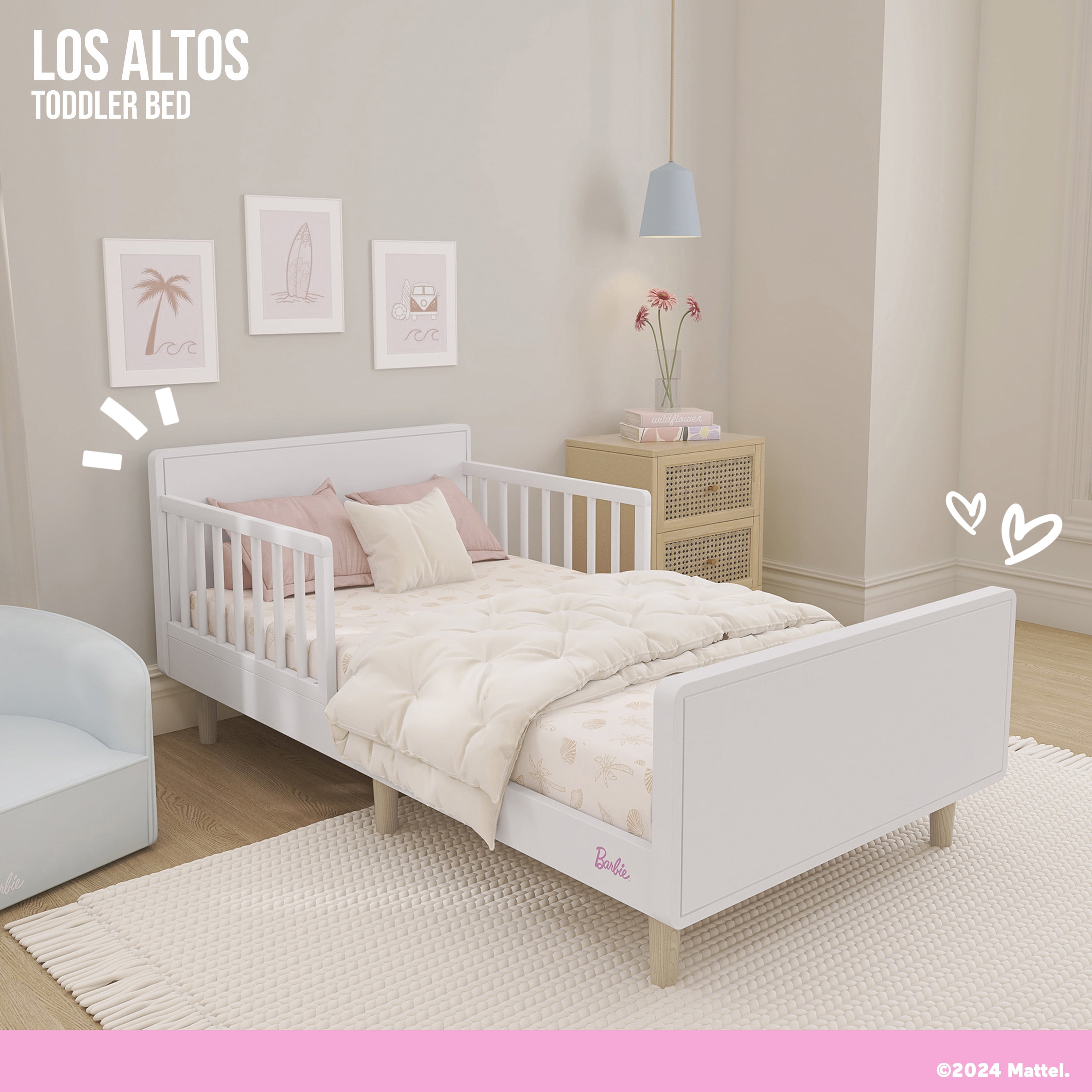 Evolur Barbie Los Altos Toddler Bed, Lavender Sky