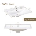 thumbnail image 3 of 24" Bathroom Vanity Top Only, White Basin, 3-Faucet Holes, 4" Faucet Available, Ceramic, 3 of 9