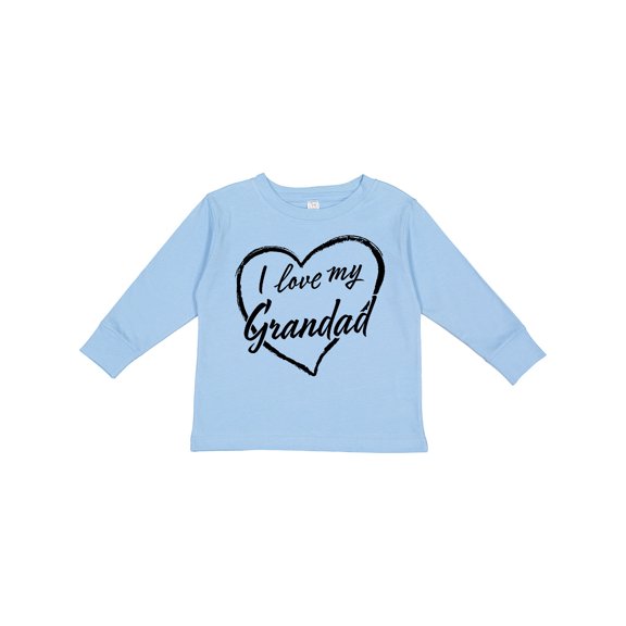 Inktastic I Love My Grandad in Black Chalk Heart Boys or Girls Long Sleeve Toddler T-Shirt